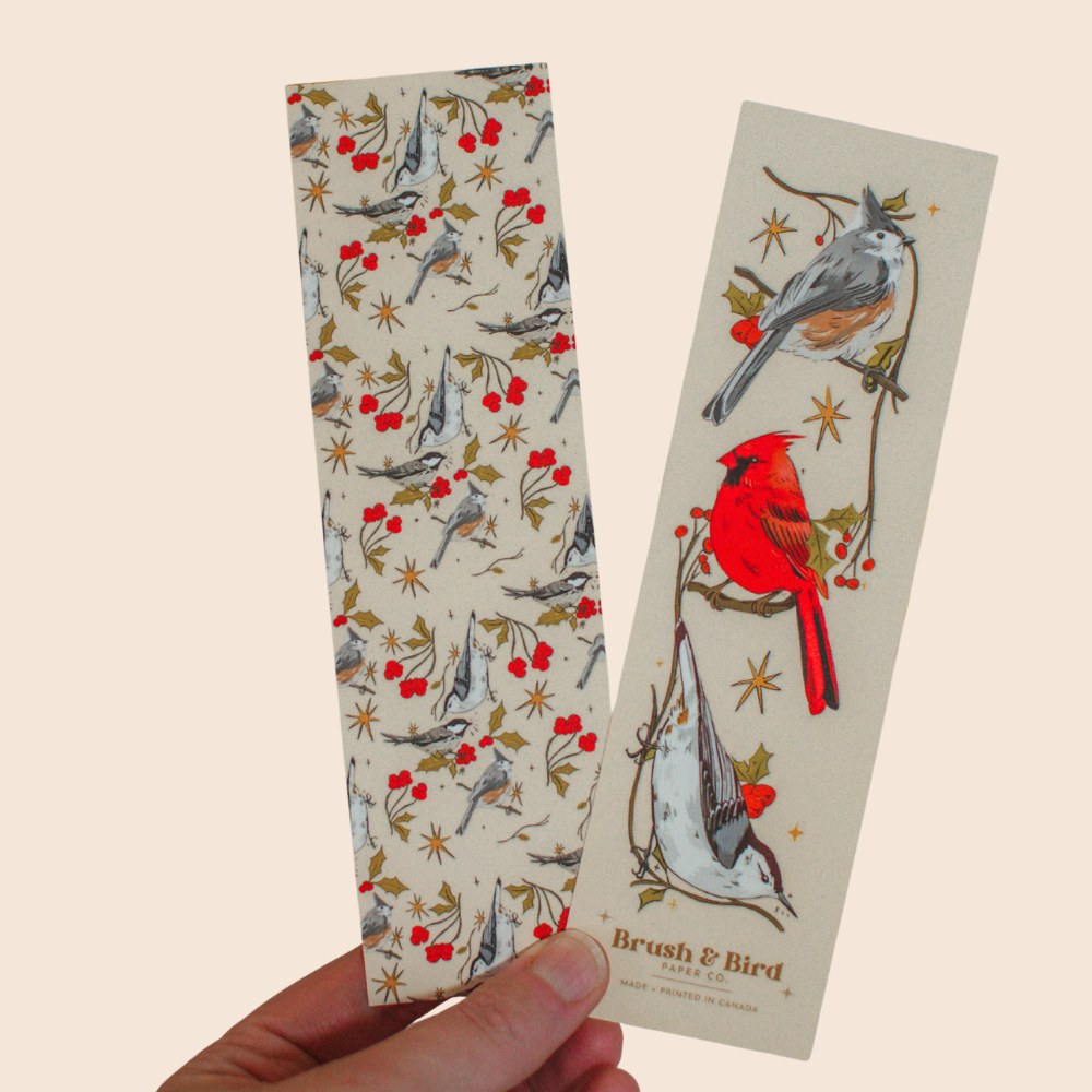 Brush + Bird Paper Co. - Winter Birds Bookmark | Illustrated Canadian Bird Design