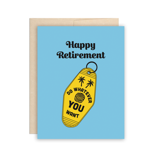 The Beautiful Project - Funny Retirement Card, Keys to Freedom Retirement Card - Agricola Street Books