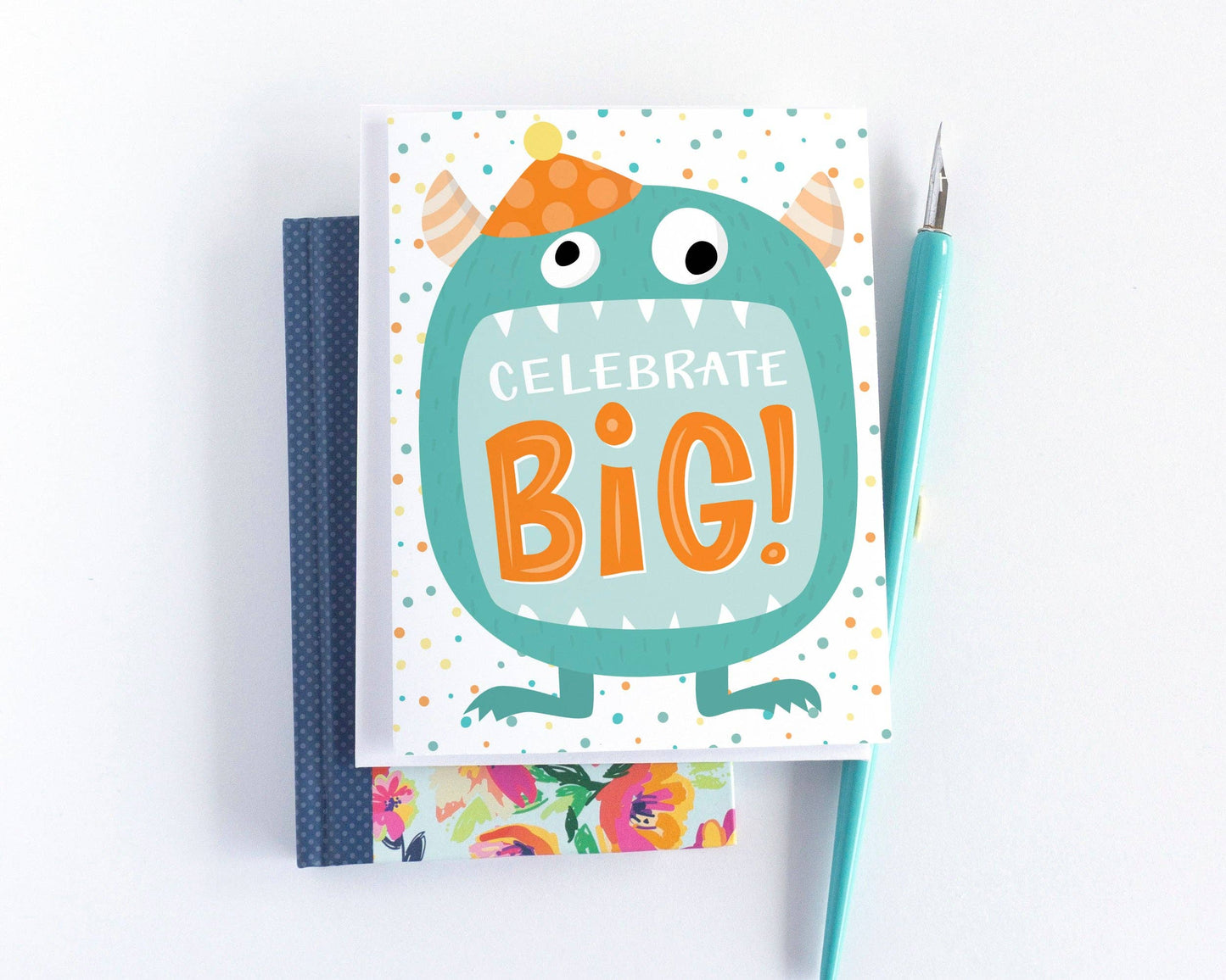 Pedaller Designs - Celebrate Big Kid's Monster Birthday Card - Agricola Street Books