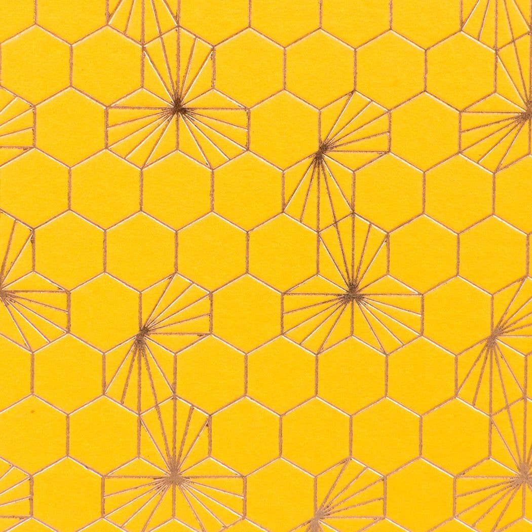 Porchlight Press Letterpress - Honeycomb Gold Foil Small - Notebook