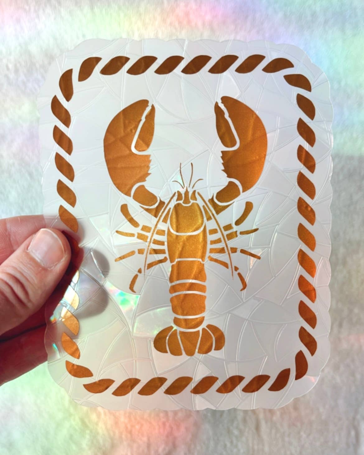 Prismatic Kitty - Lobster Suncatcher | Nautical Decor | Coastal Gift