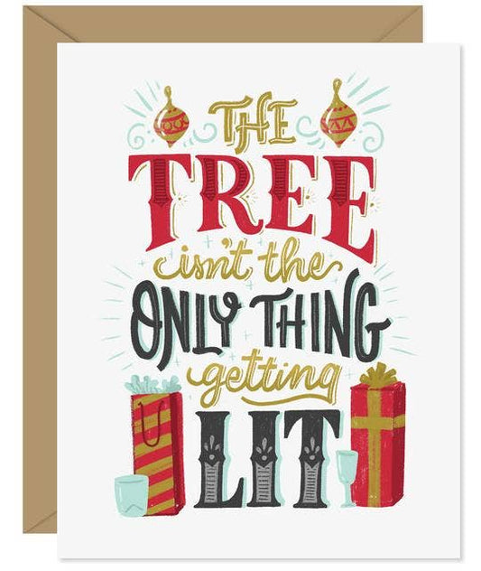 Hello Sweetie - The Tree Is Getting Lit Holiday Card - Agricola Street Books
