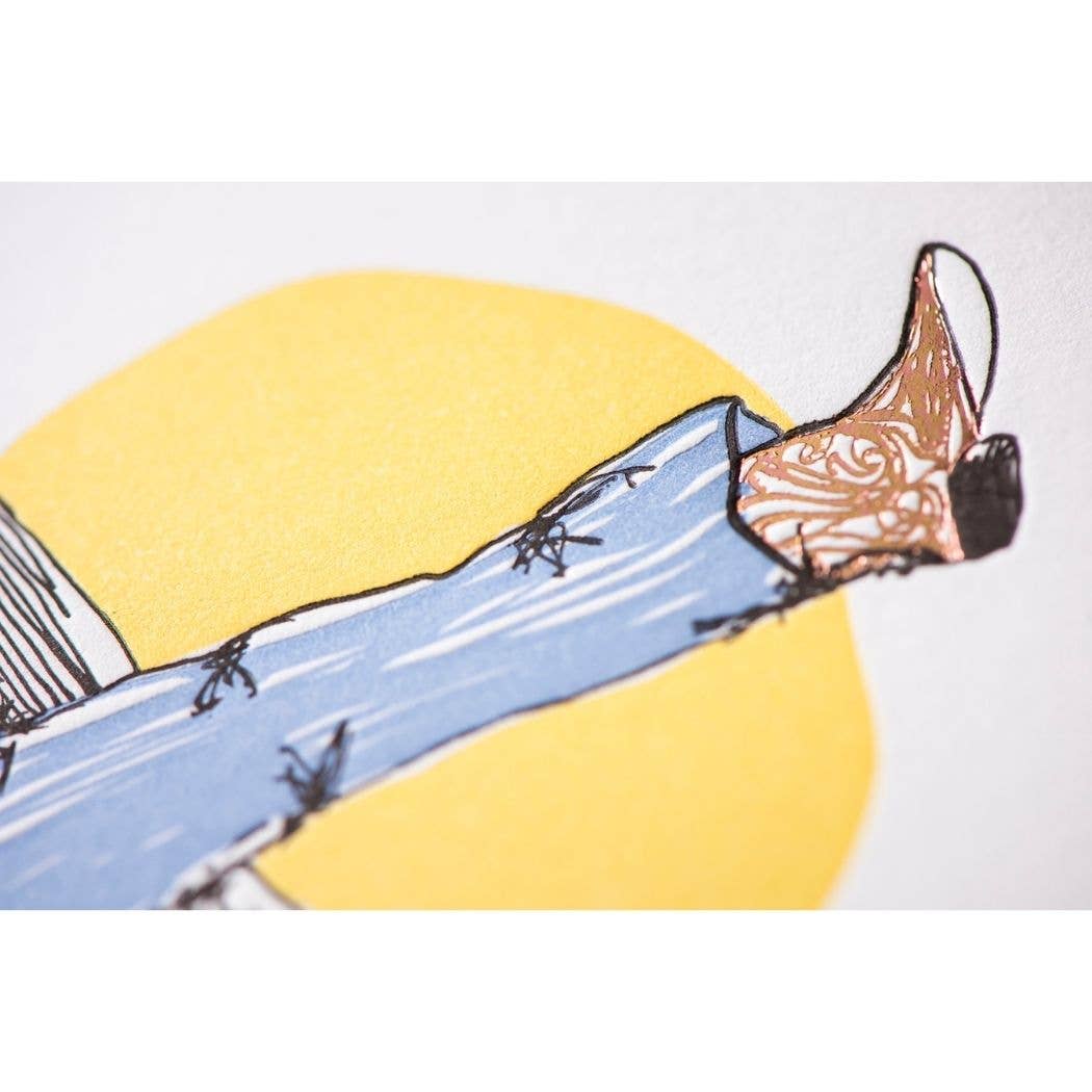 Porchlight Press Letterpress - You Kick Ass Throwback Card - Agricola Street Books