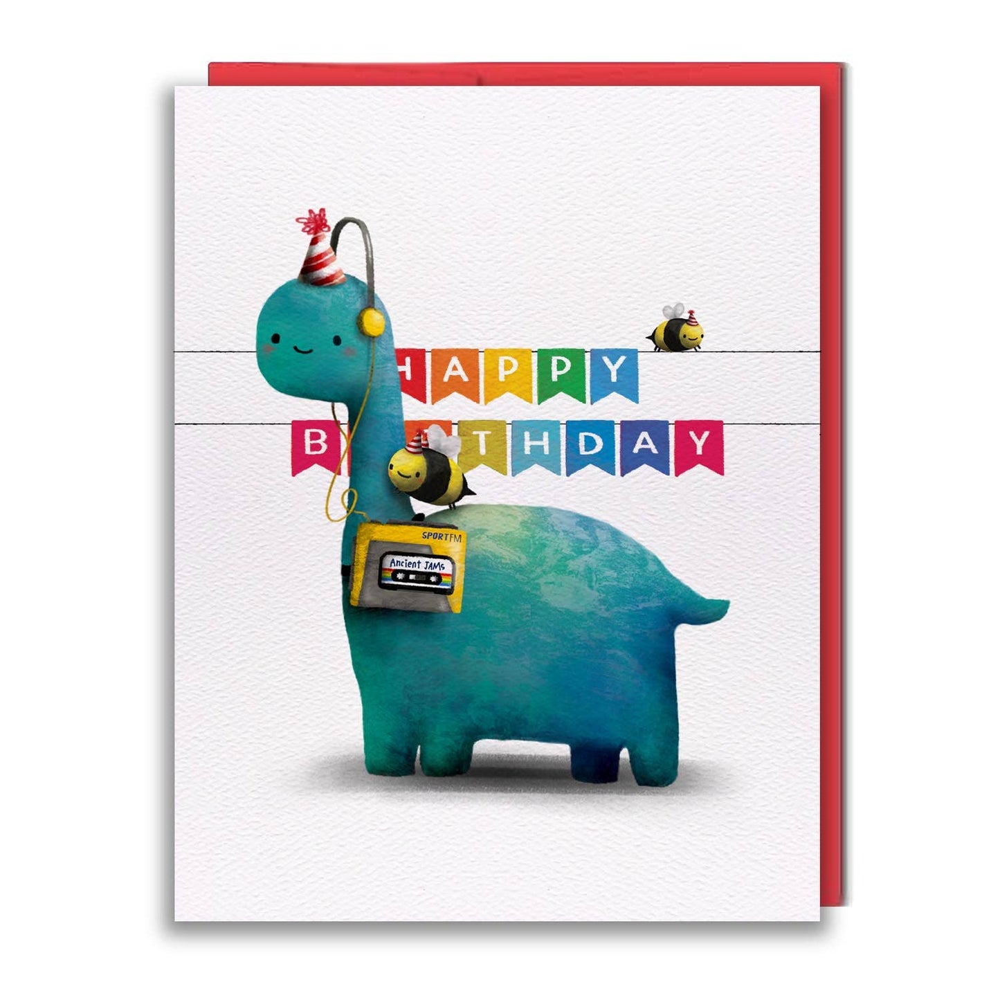 studio vcky - Greeting Card - Walkman Dinosaur