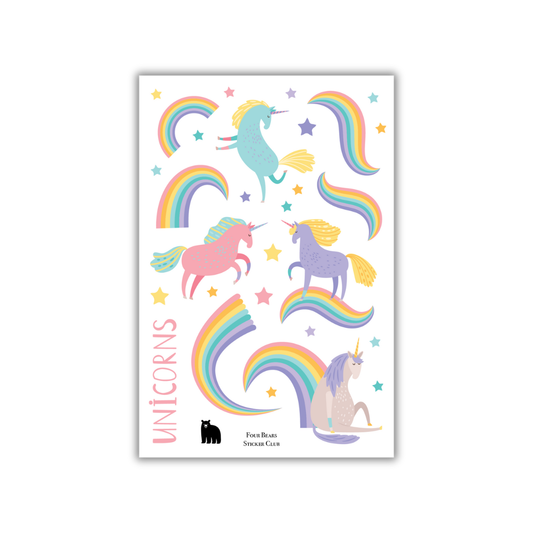 Four Bears Sticker Club - Rainbow Unicorns