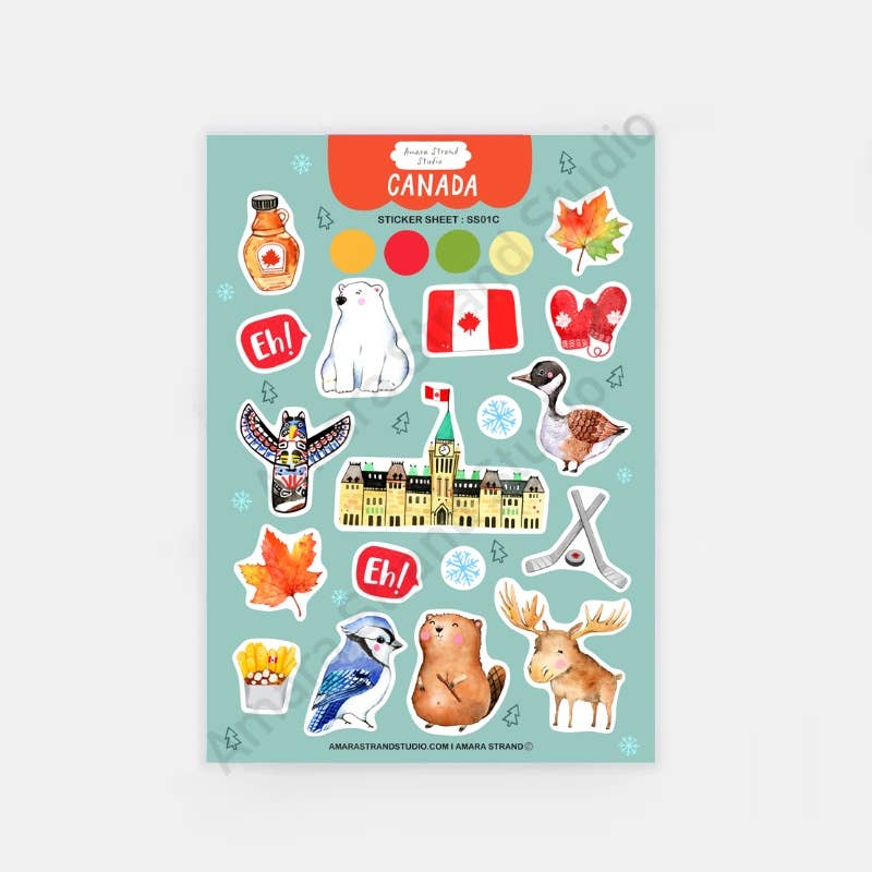 Amara Strand Studio - Canada Sticker Sheet