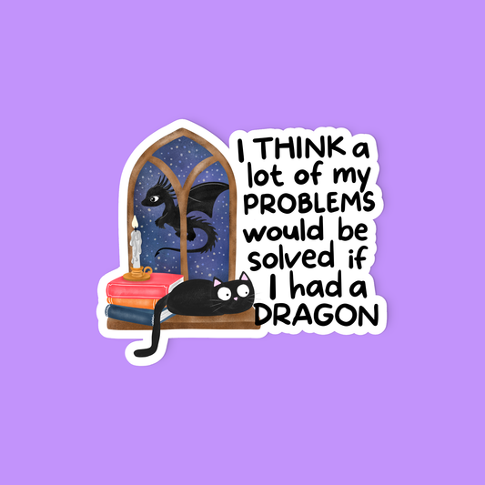 Radical Buttons - Dragon sticker, Bookish sticker, Reader sticker