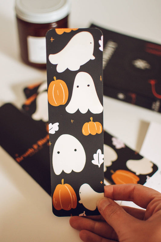 Brush & Bird - Halloween Ghost Pattern Bookmark | Cute Ghost Art