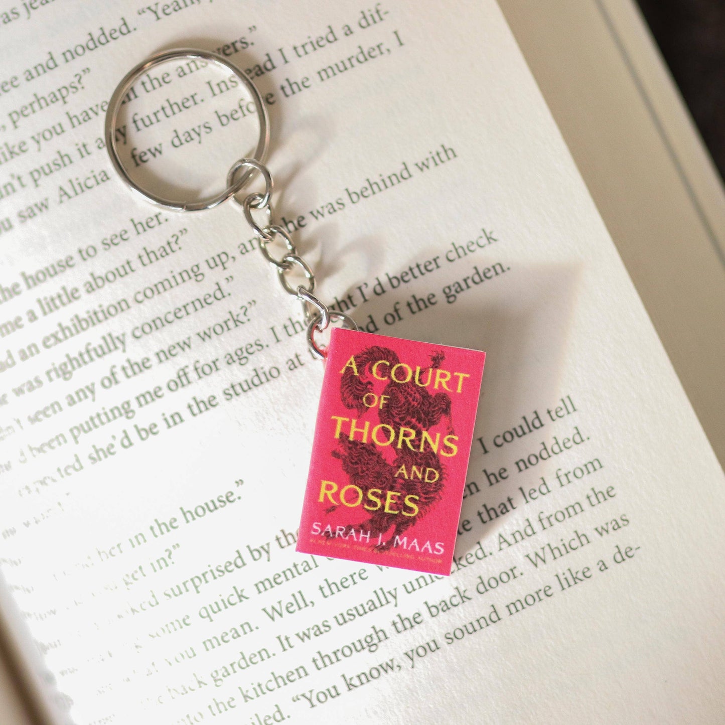 The Sticker Shop - Handmade Mini A Court Of Thorns And Roses Book Keychain