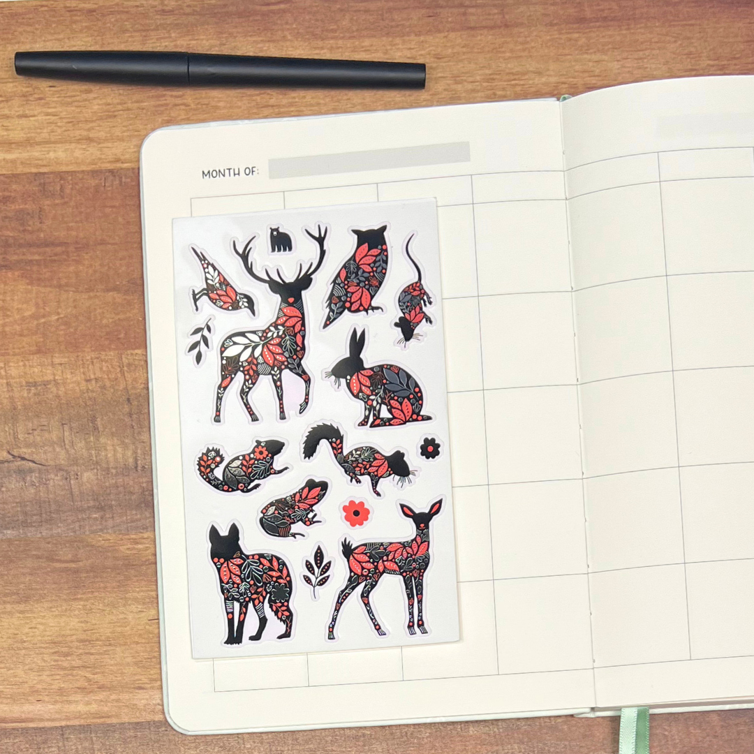 Four Bears Sticker Club - Floral Silhouettes