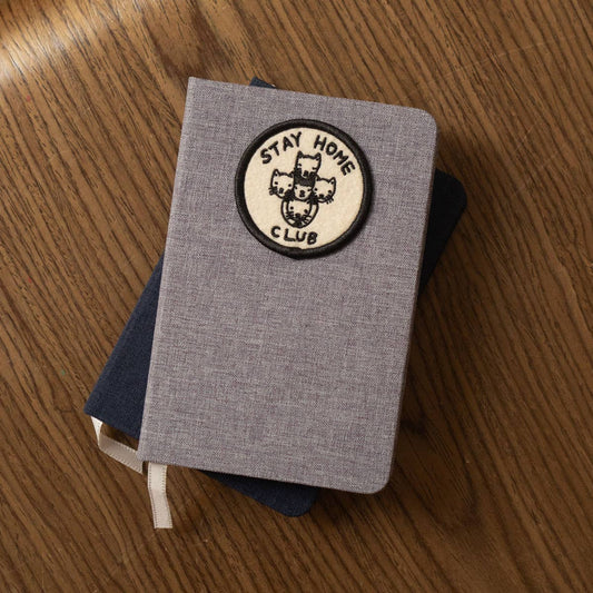 Stay Home Club - Patched Linen Notebook - SHC Logo