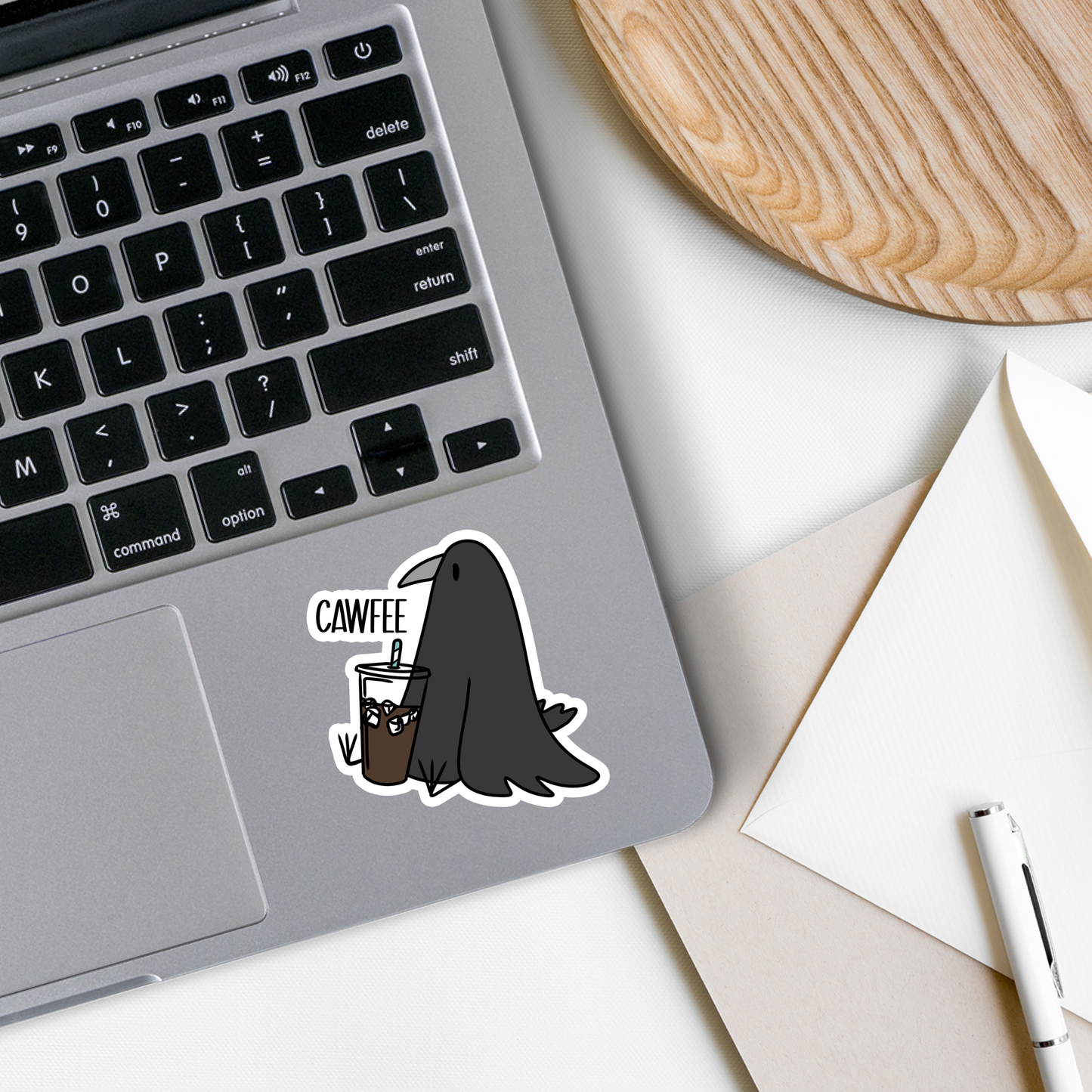 Rebel and Siren Stickers - Cawfee Crow | Animals | Bird | Waterproof Sticker | 2.5"