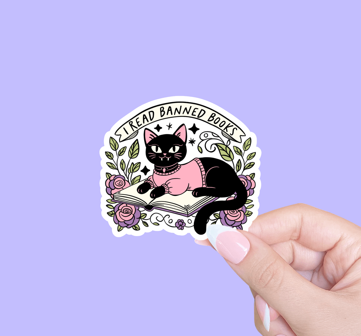 Radical Buttons - I read banned books, Bookish sticker, Laptop sticker - Agricola Street Books