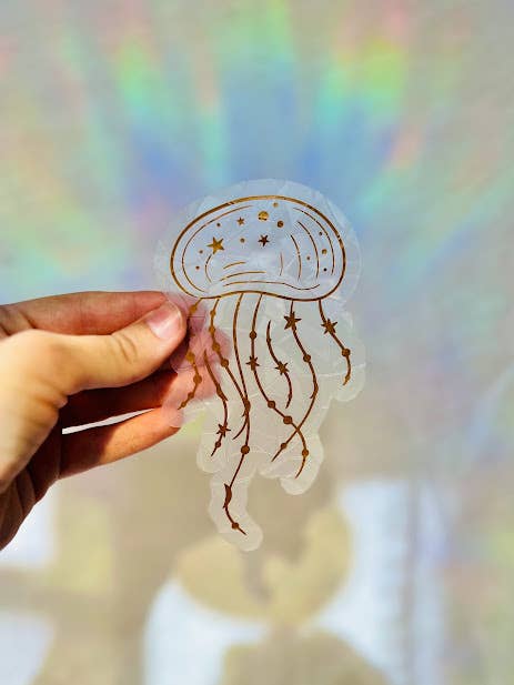 Prismatic Kitty - Jellyfish Suncatcher | Rainbow Making Window Cling