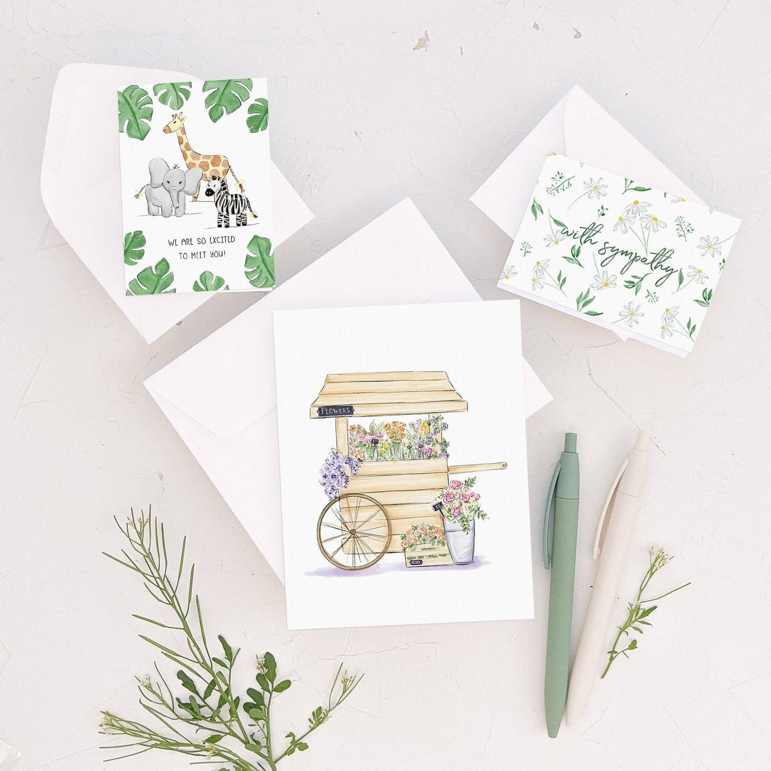 Almeida Illustrations - Mini Card - Excited to meet you! New Baby Greeting Card - Agricola Street Books
