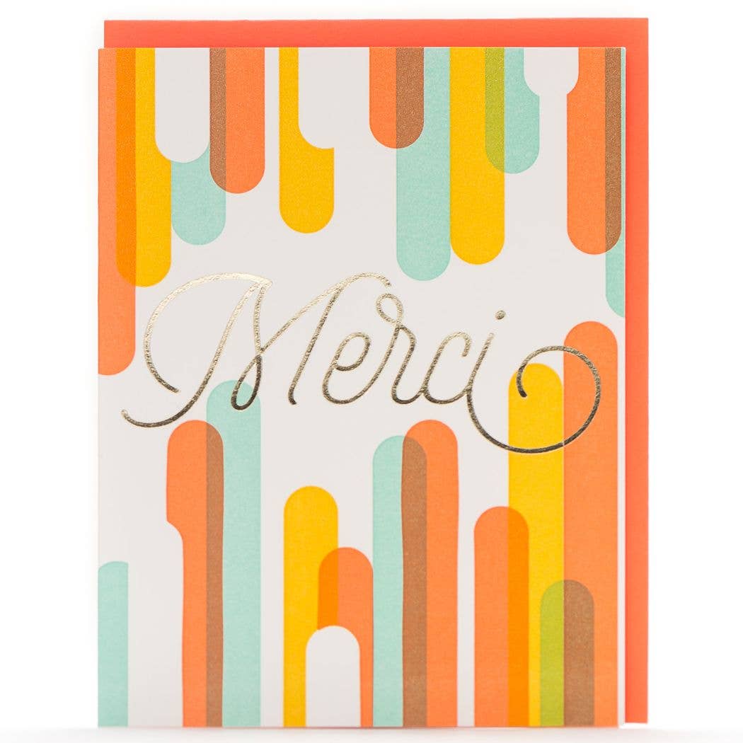 Porchlight Press Letterpress - Merci Modern Card - Agricola Street Books