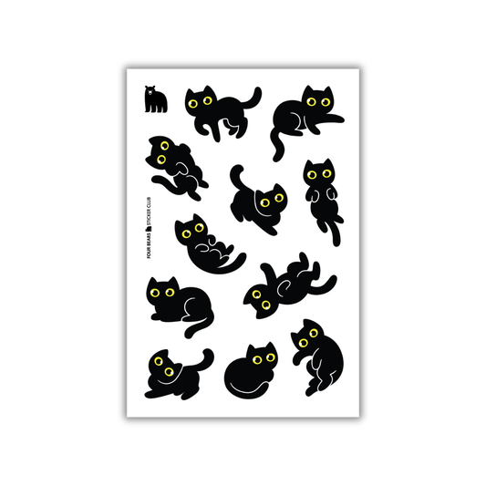 Four Bears Sticker Club - Fuzzy Black Cats