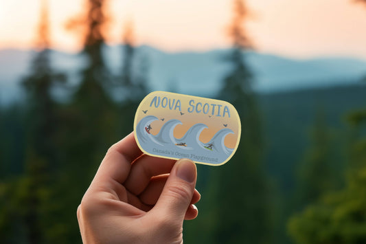 Bygone Art Project - Nova Scotia Surf Sticker & Magnet | Ocean Playground