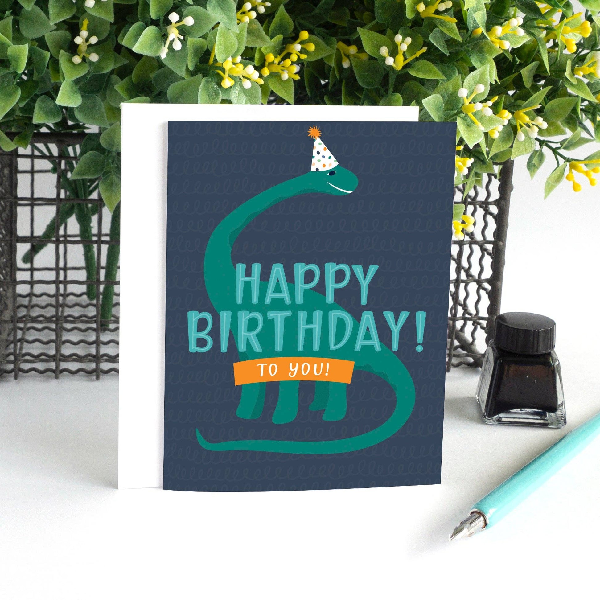 Pedaller Designs - Happy Birthday to You Children's Dinosaur Birthday Card - Agricola Street Books