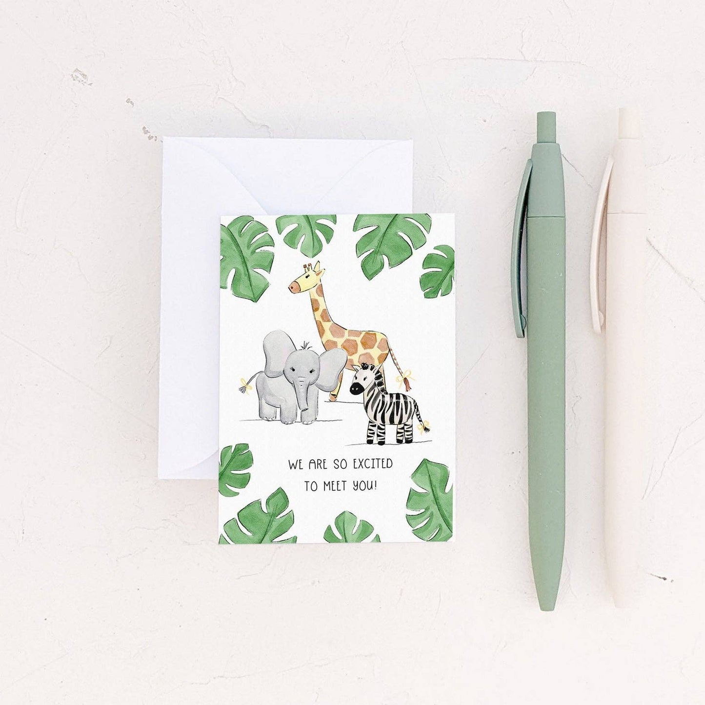 Almeida Illustrations - Mini Card - Excited to meet you! New Baby Greeting Card - Agricola Street Books