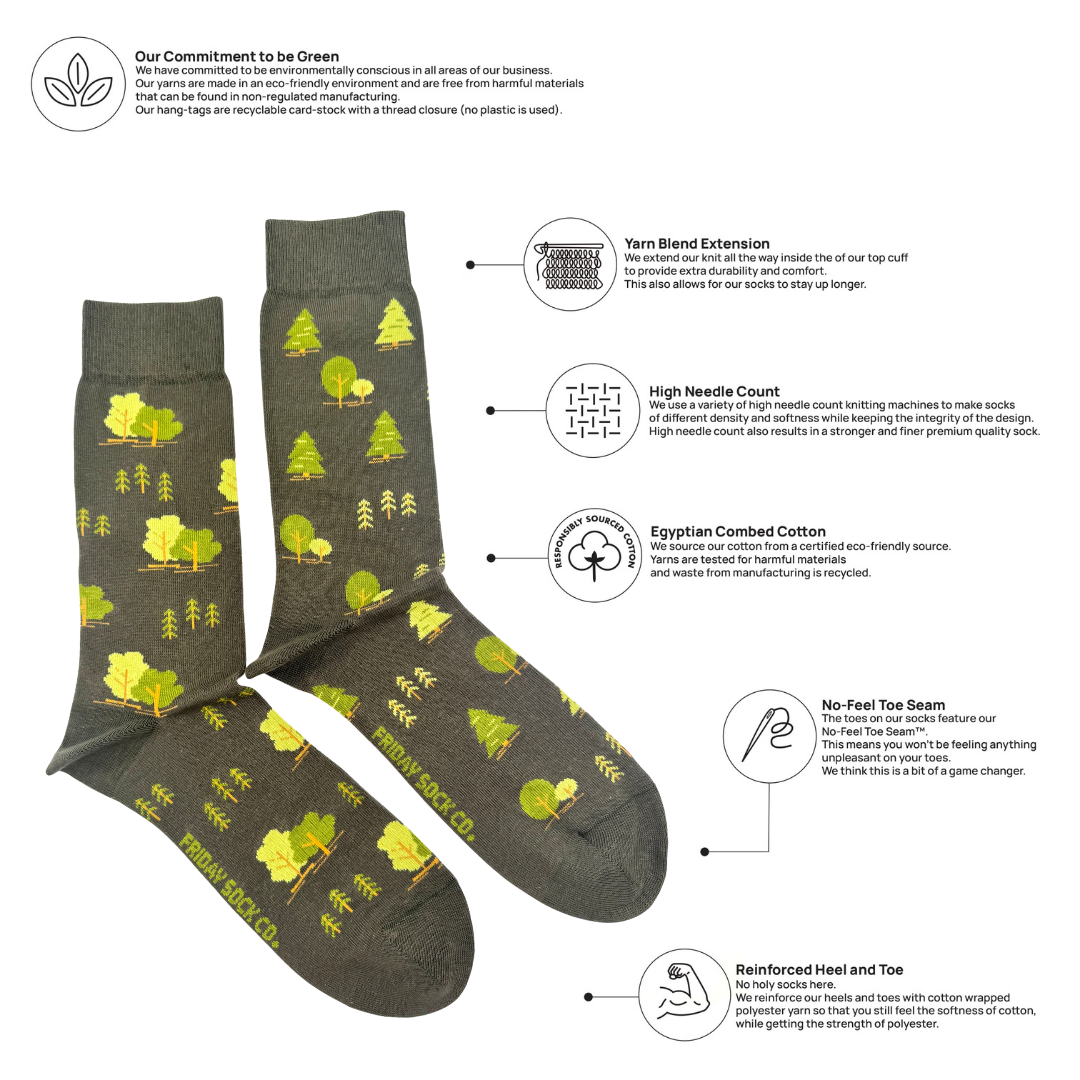 Friday Sock Co. - Women’s Trees This Did Good Mismatched Socks, Socks Give Back