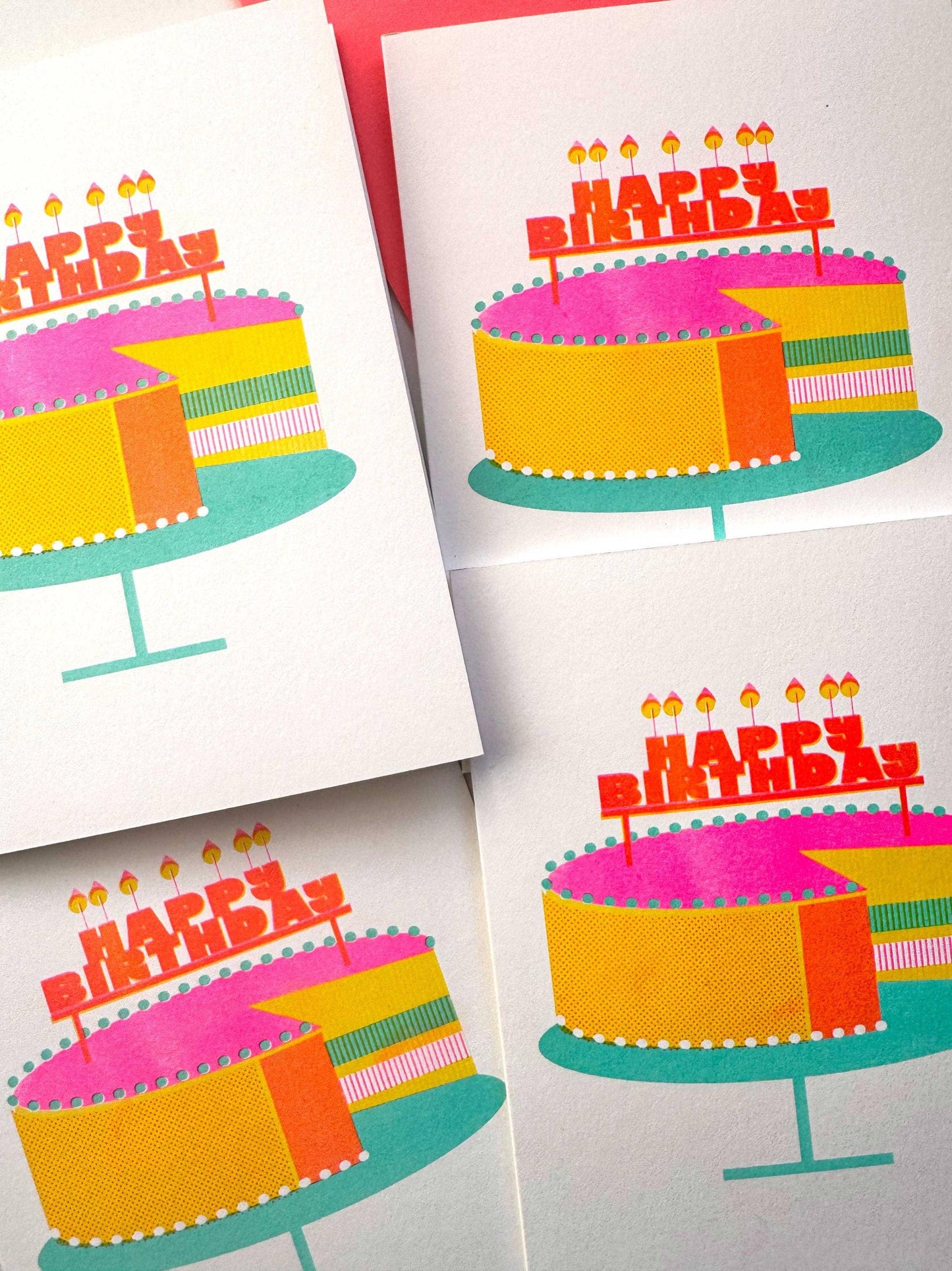 SLY EYE - Mid Century Modern Risograph Birthday Card