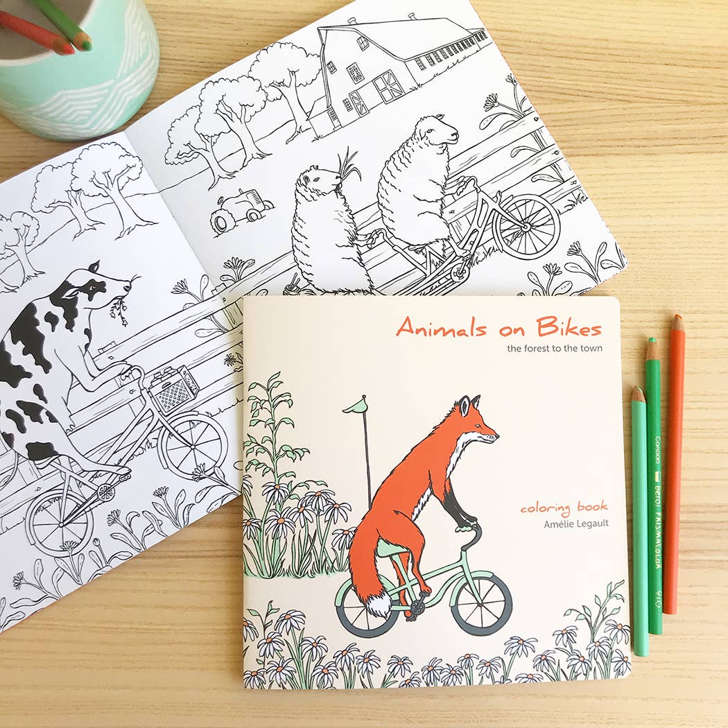 Sardines Studio - Coloring book - Animals on Bikes From the Forest to the Town - Agricola Street Books