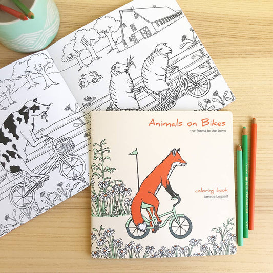 Sardines Studio - Coloring book - Animals on Bikes From the Forest to the Town - Agricola Street Books