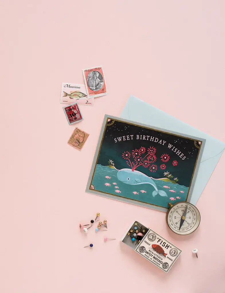 JooJoo Paper - Whale Birthday Greeting Card - Agricola Street Books