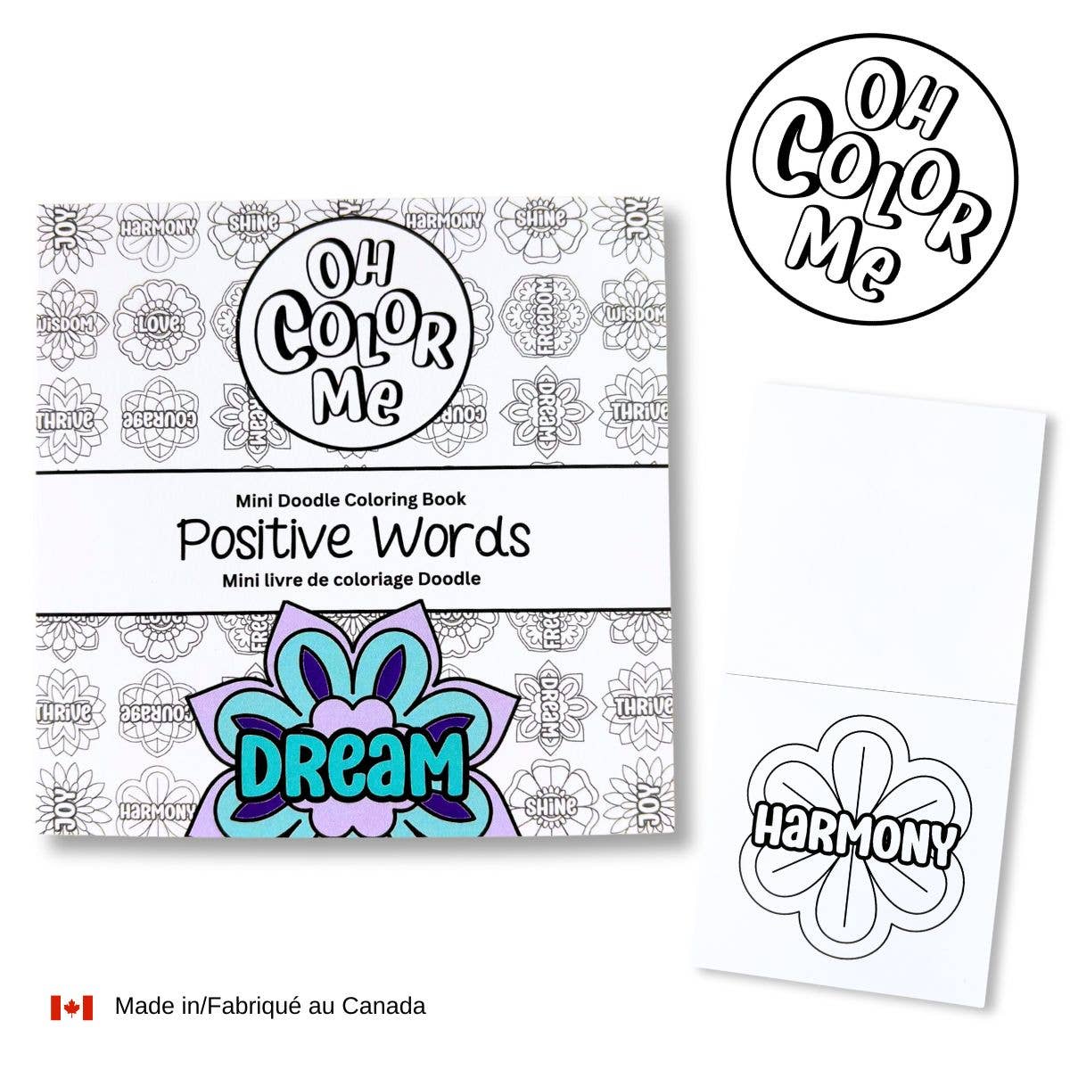 Oh Color Me - Mini Coloring Book Positive Words, 4"x4" - Agricola Street Books