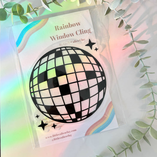 Little Calico Clay - Disco Ball Rainbow Suncatcher | Rainbow Window Cling