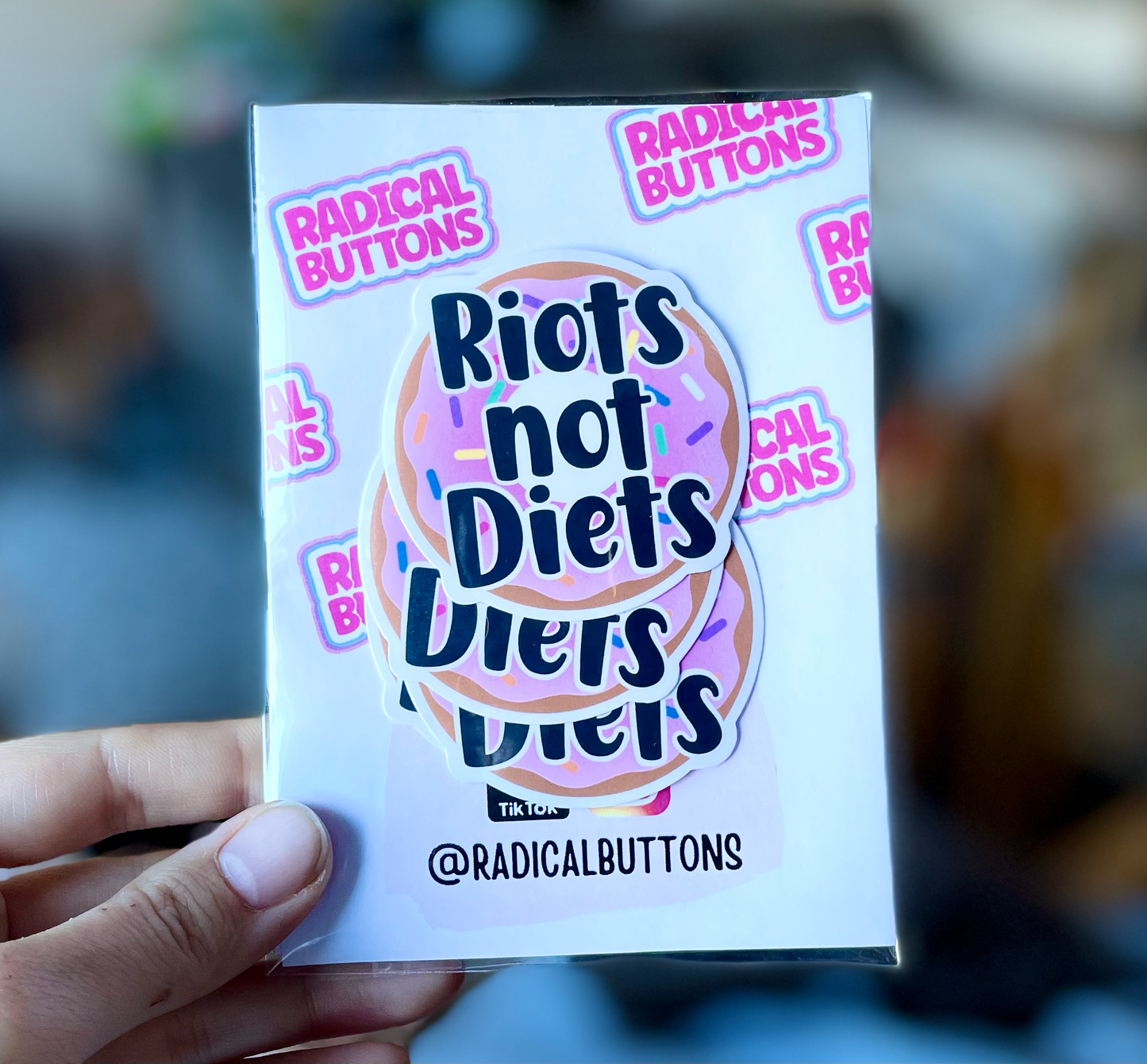 Radical Buttons - My pronouns are she/they, Pronoun sticker, Pride sticker - Agricola Street Books