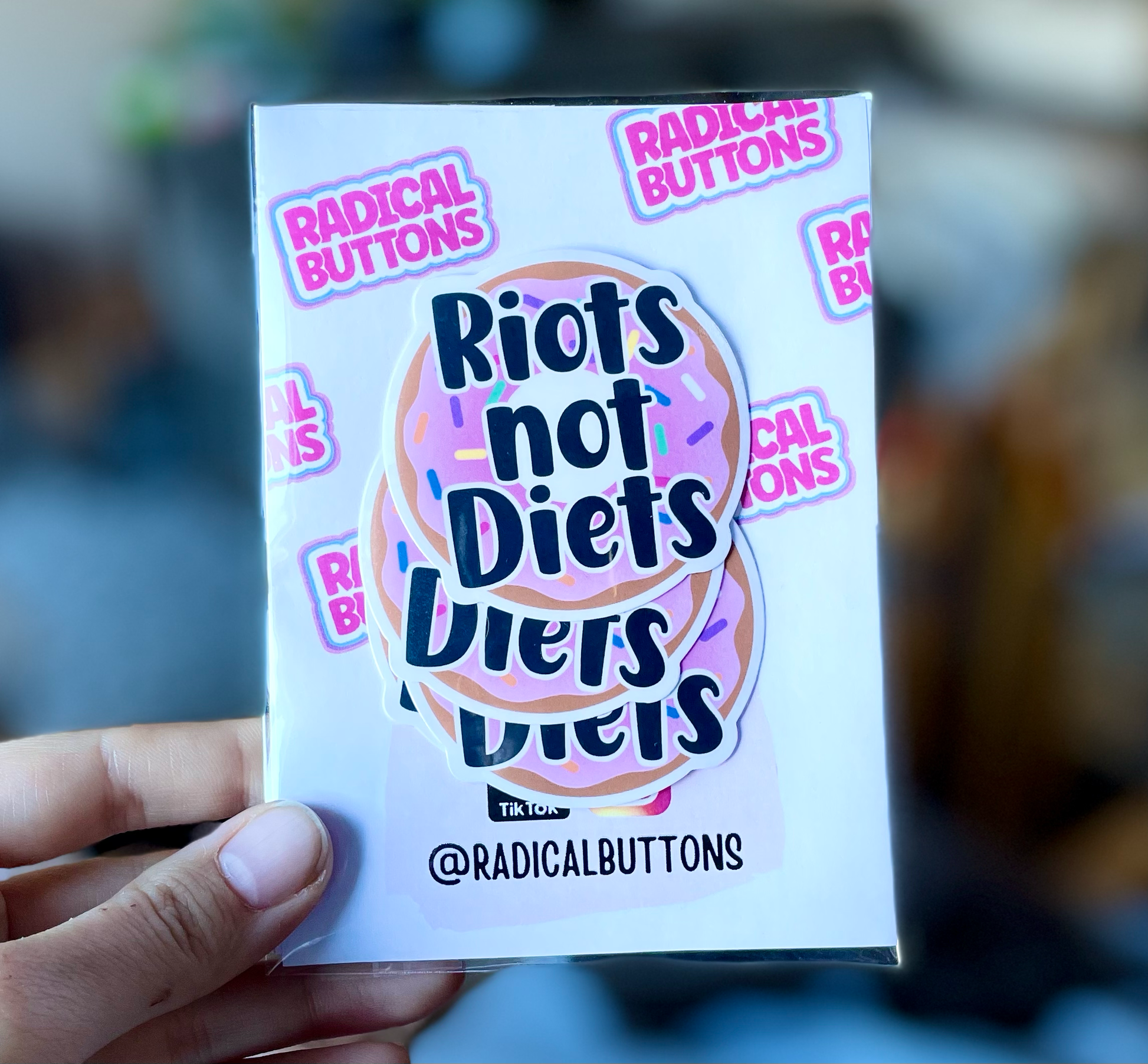 Radical Buttons - My pronouns are she/her, Pronoun sticker, Pride sticker - Agricola Street Books