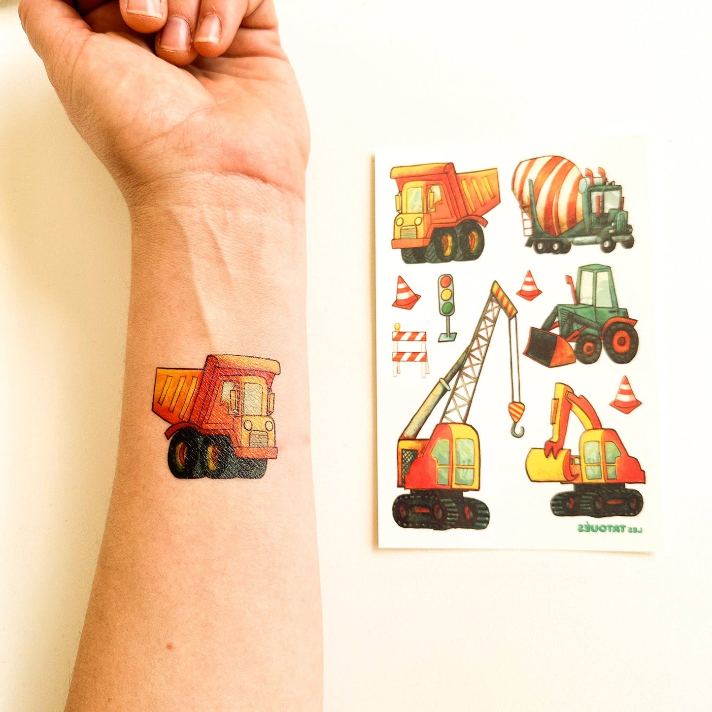 Les Tatoués - Construction Trucks - Temporary Tattoos
