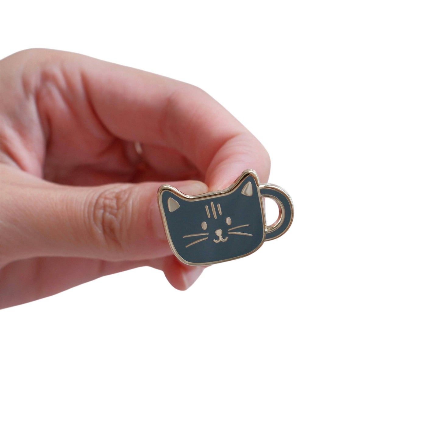 Desk of Sandra - Cat Mug Gold Hard Enamel Pin