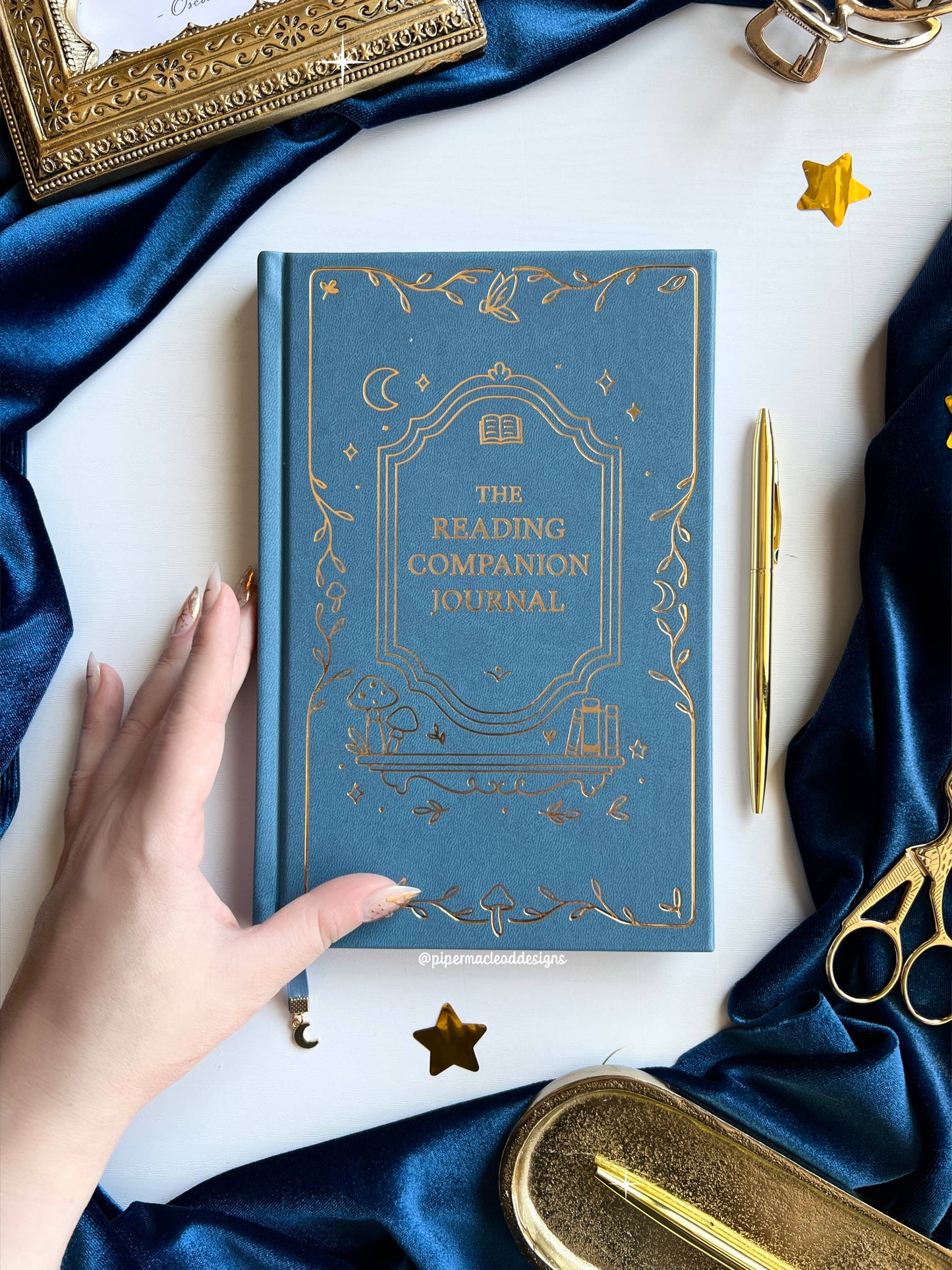 Piper MacLeod Designs - Reading Companion Journal | Vegan Leather & Gold Foil: No thanks! / Moon Veil Ivory
