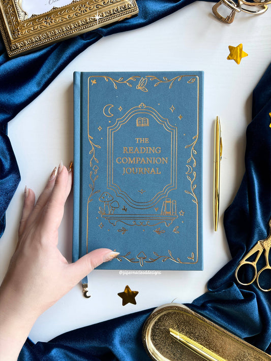 Piper MacLeod Designs - Reading Companion Journal | Vegan Leather & Gold Foil: No thanks! / Storm Drift Blue