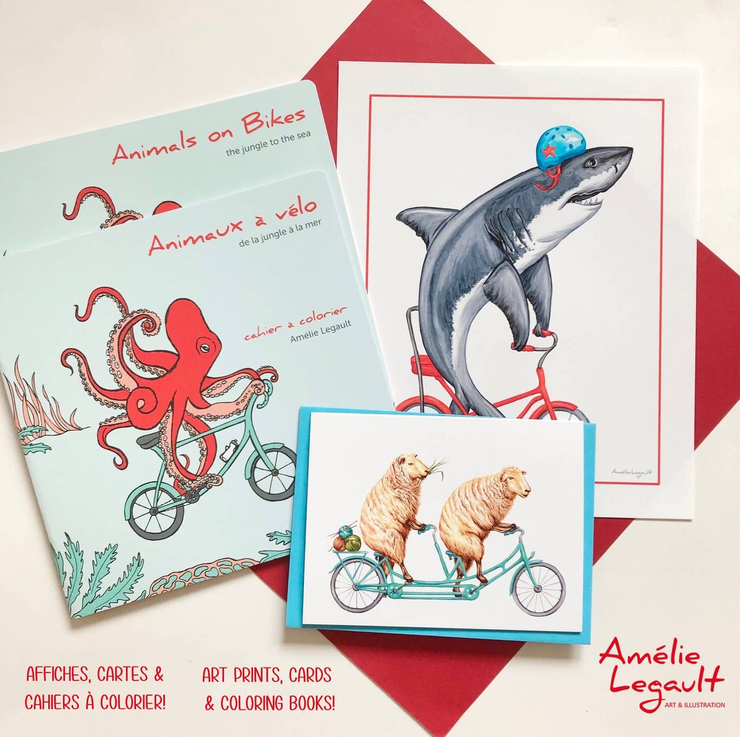 Sardines Studio - Coloring book - Animals on Bikes From the Forest to the Town - Agricola Street Books