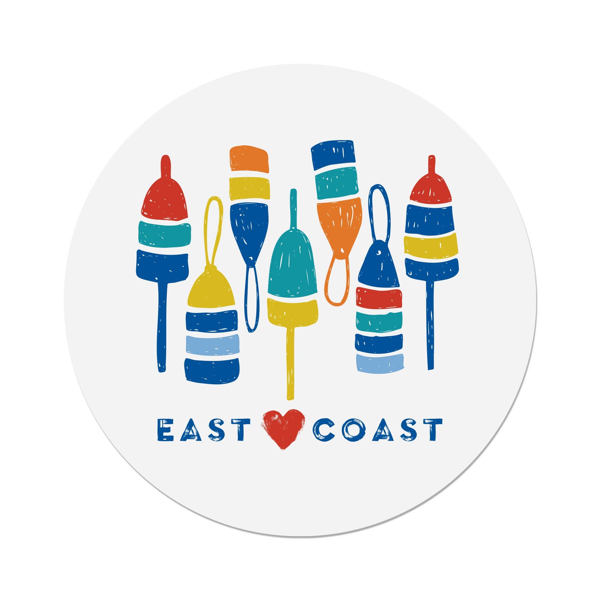 Inkwell Originals - East Coast Buoys Sticker - Agricola Street Books