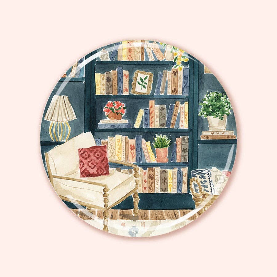 Almeida Illustrations - Magnet de réfrigérateur « Coin lecture douillet » (7,6 cm) | Pour les amoureux des livres