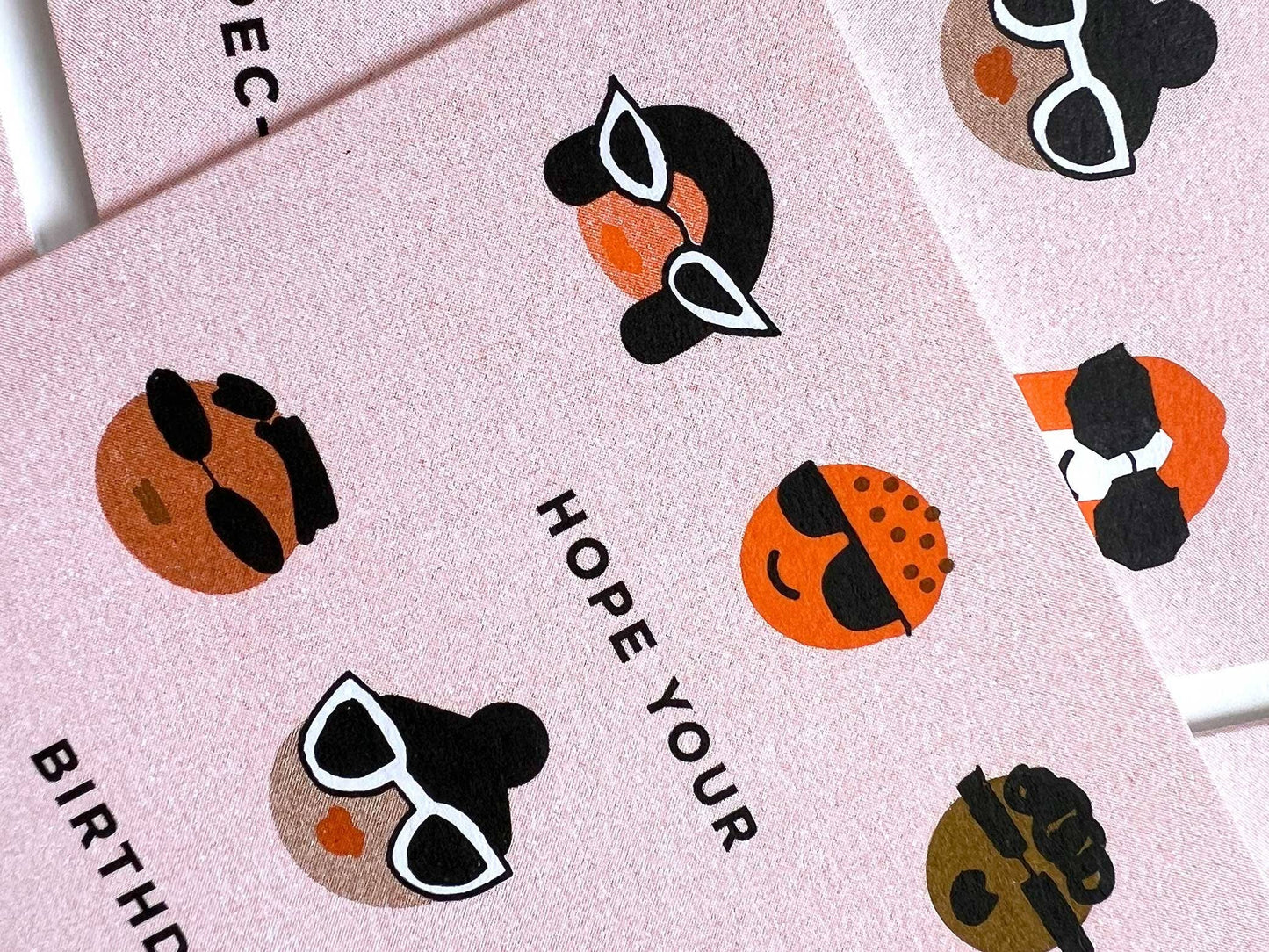 SLY EYE - Diverse Faces Funny Risograph Birthday Card