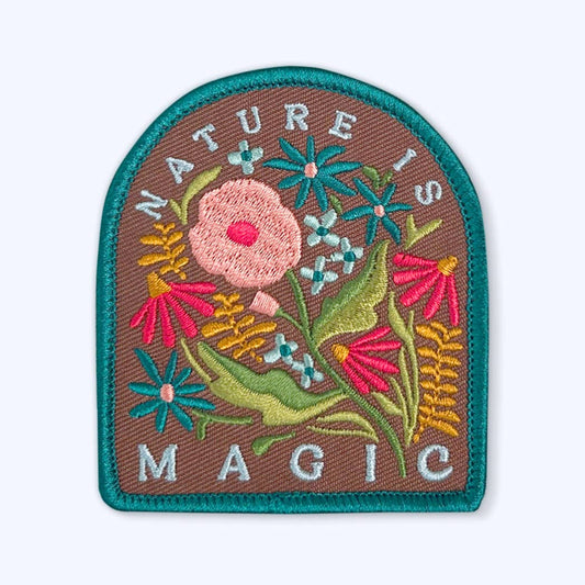 Bough & Antler Northwest Goods - Bright Floral Sew On Patch: Colorful 'Nature Is Magic' Theme