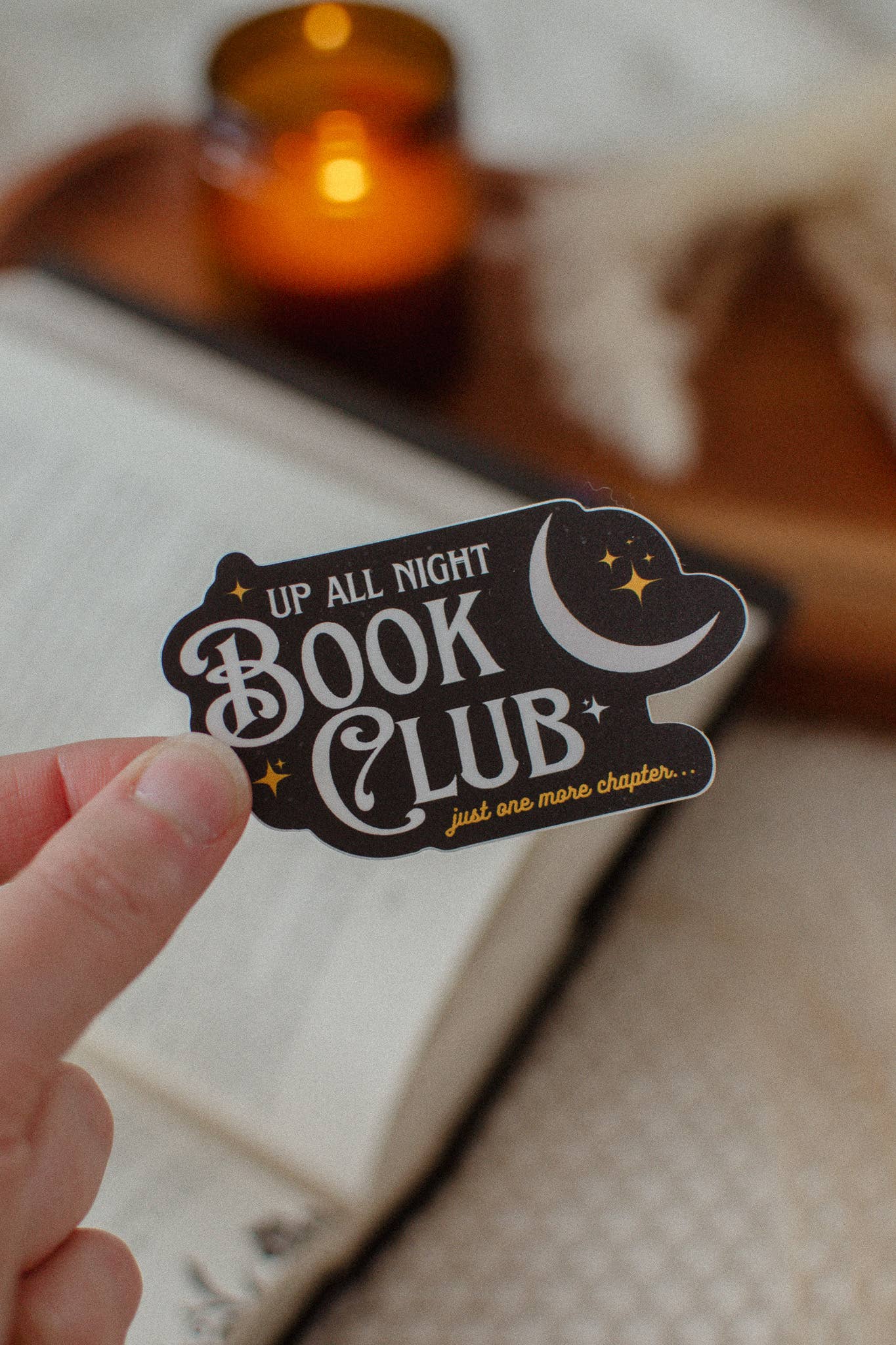 Brush + Bird Paper Co. - Book Club Sticker | Up All Night, Reader Vinyl Sticker