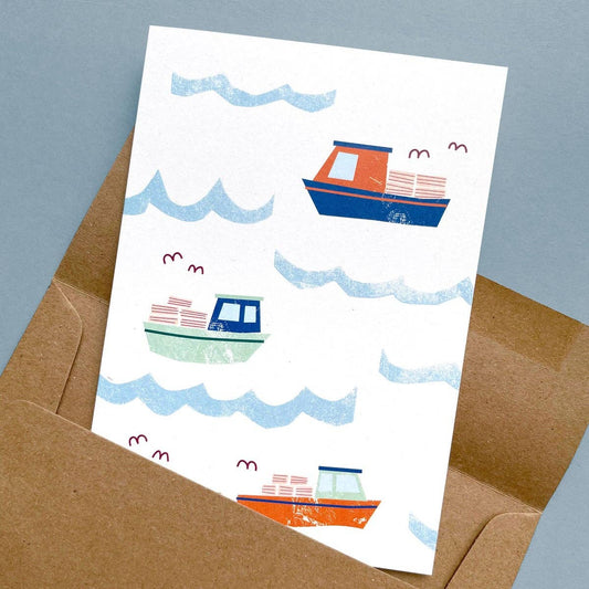 Kautzi Illustrations - Greeting Card Lobster Boats