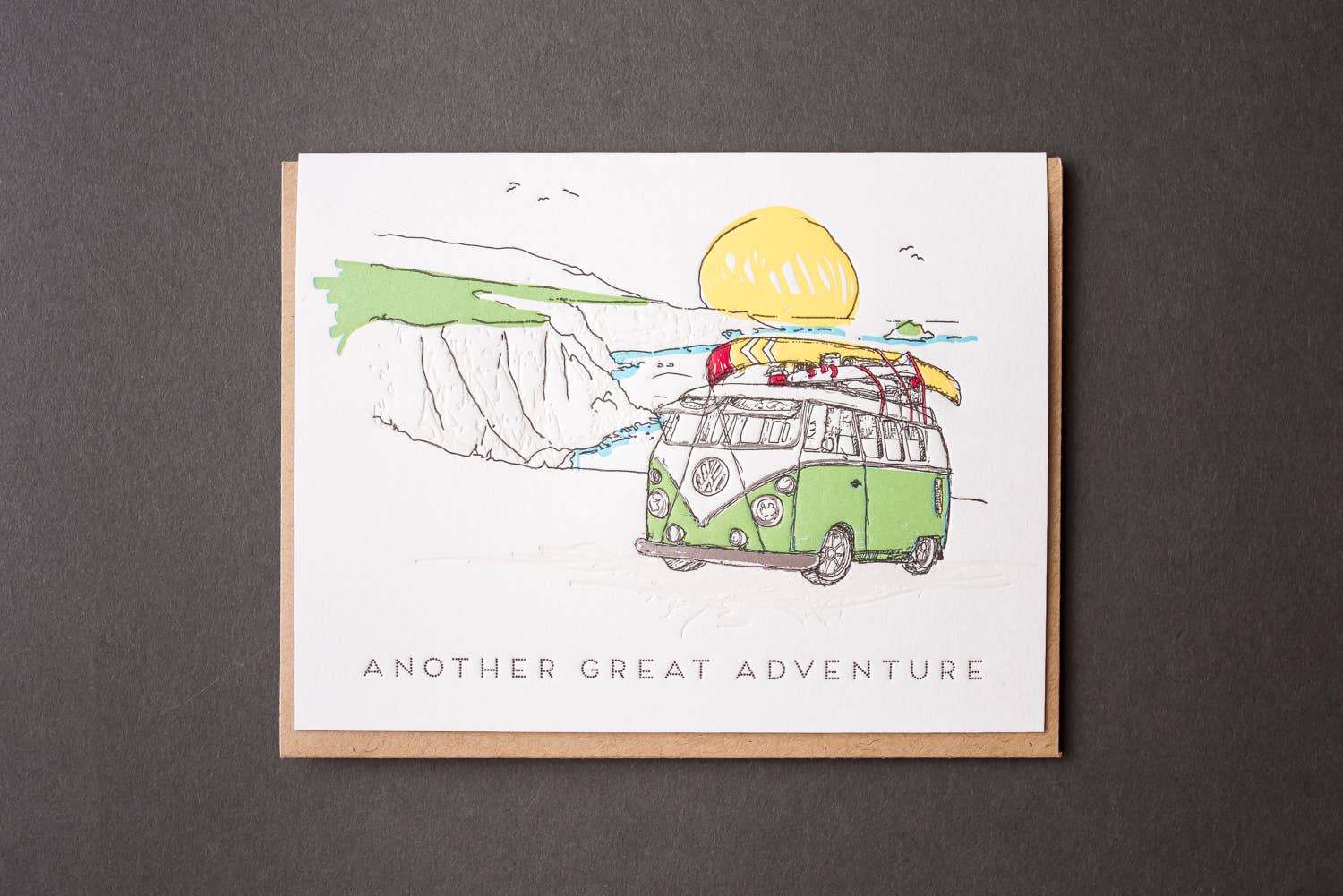 Porchlight Press Letterpress - Another Great Adventure Throwback Card - Agricola Street Books