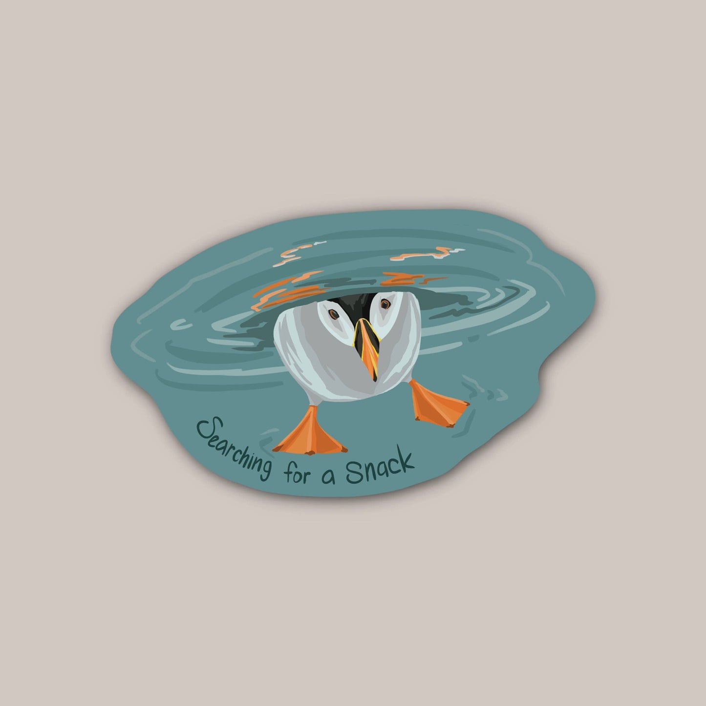 Bygone Art Project - Puffin Sticker | Searching for a Snack, Sweet Treat, Bird