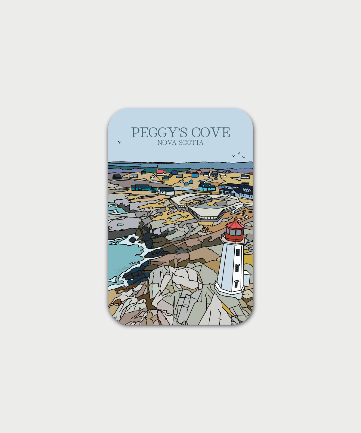 Bygone Art Project - Peggy's Cove Sticker | Lighthouse, Nova Scotia, Canada