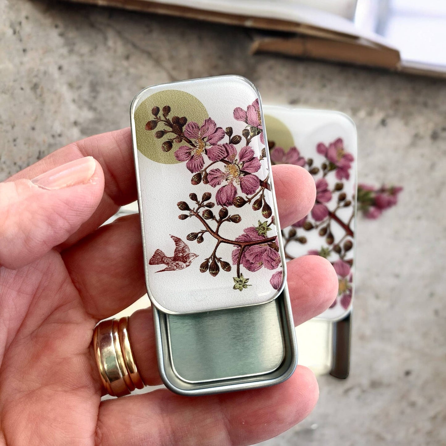 Firefly Notes - Cherry Blossom & Swallow Notions tin