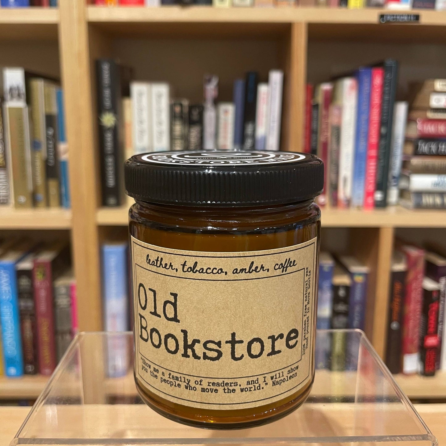 NovelTea Bookstore & Gifts - Old Bookstore - Leather & Coffee Scented Candle