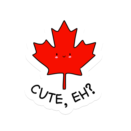 Rebel and Siren Stickers - Cute Eh Maple Leaf | Canada | Waterproof Sticker 3"
